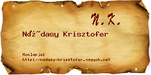 Nádasy Krisztofer névjegykártya