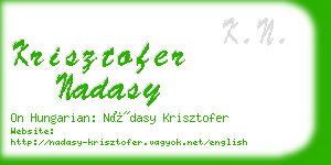 krisztofer nadasy business card